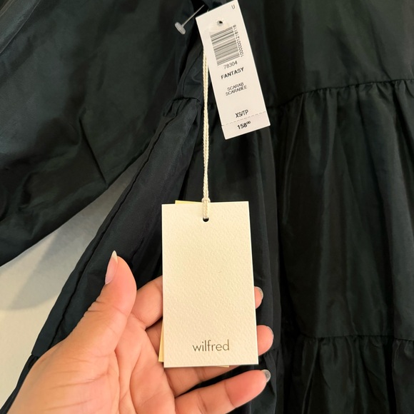 NWT!! Aritzia Wilfred Scarab Green Womens Puff Mini Dress Size XS - Picture 6 of 11